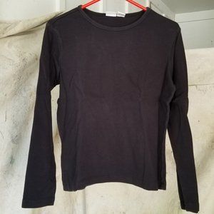 Cherokee Black 100% Cotton Long Sleeve Pull-over Size M